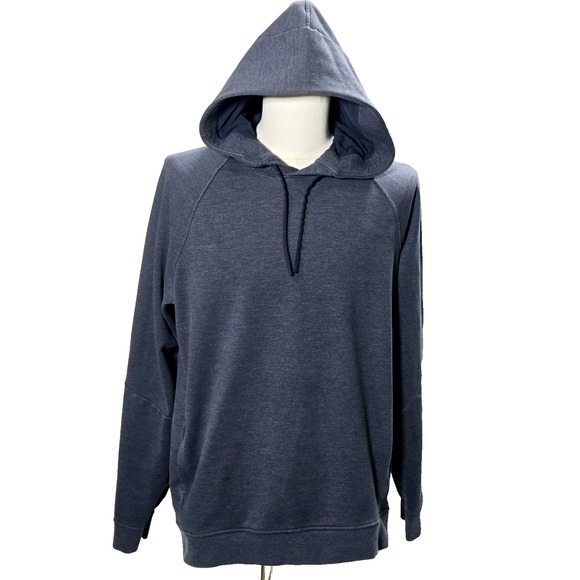 Lululemon Hoodie City Sweat Pullover mens Large Blue Stretch Drawstring - Picture 1 of 12